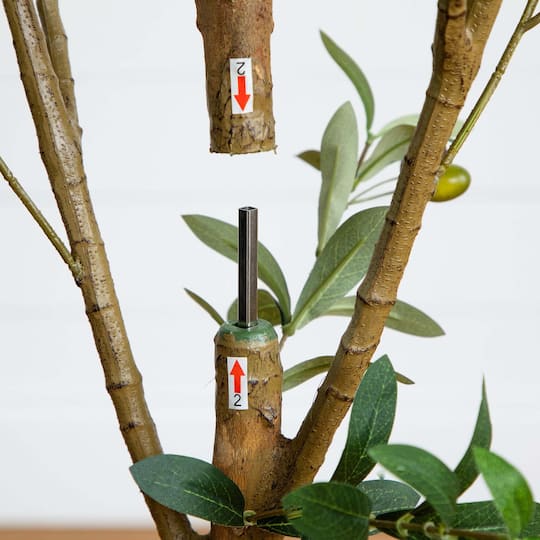 8ft. Potted Artificial Olive Tree with Natural Trunk